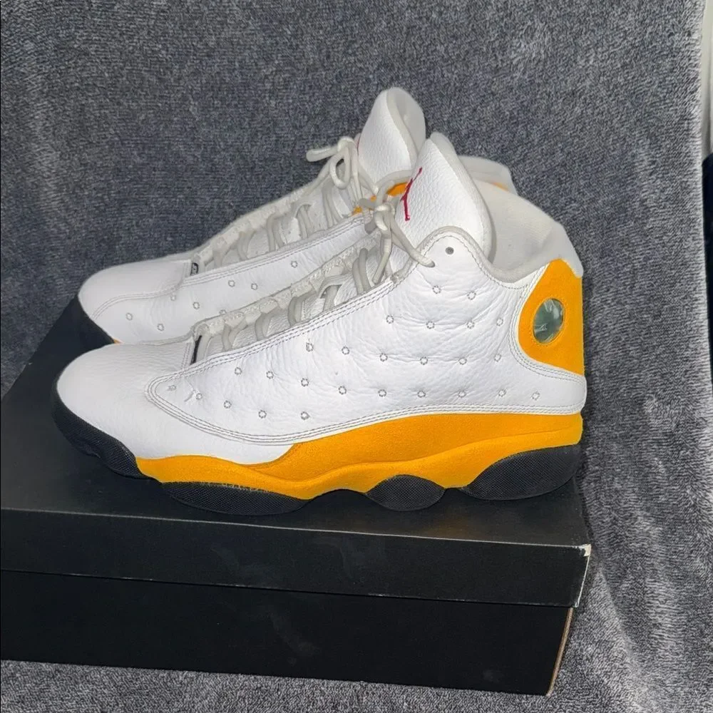 Air. Jordan Retro 13 White Yellow red Sneakers