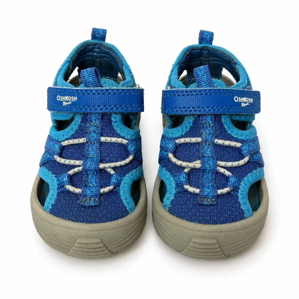 OshKosh B'gosh Water Sandals Toddler Size 6 Blue Closed Toe Washable Bump Toe