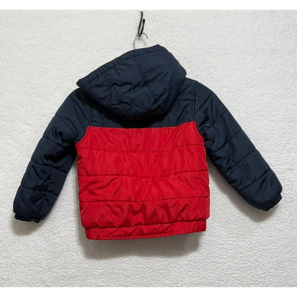 OshKosh B'gosh‎ Kids Puffer Jacket Size M 5-6 Red Navy Blue Hooded