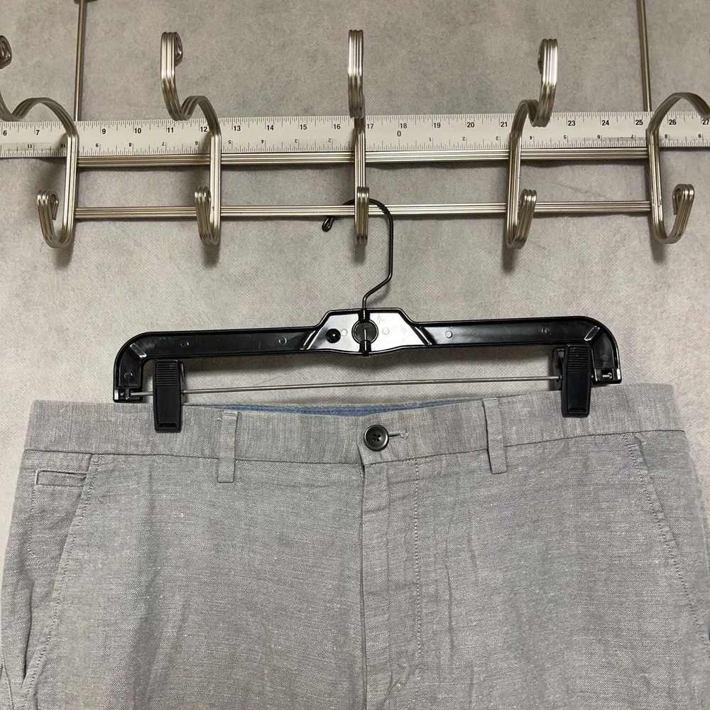 Banana Republic Pants Men 36X31 Gray Kentfield‎ Linen Cotton Hybrid Dress Casual