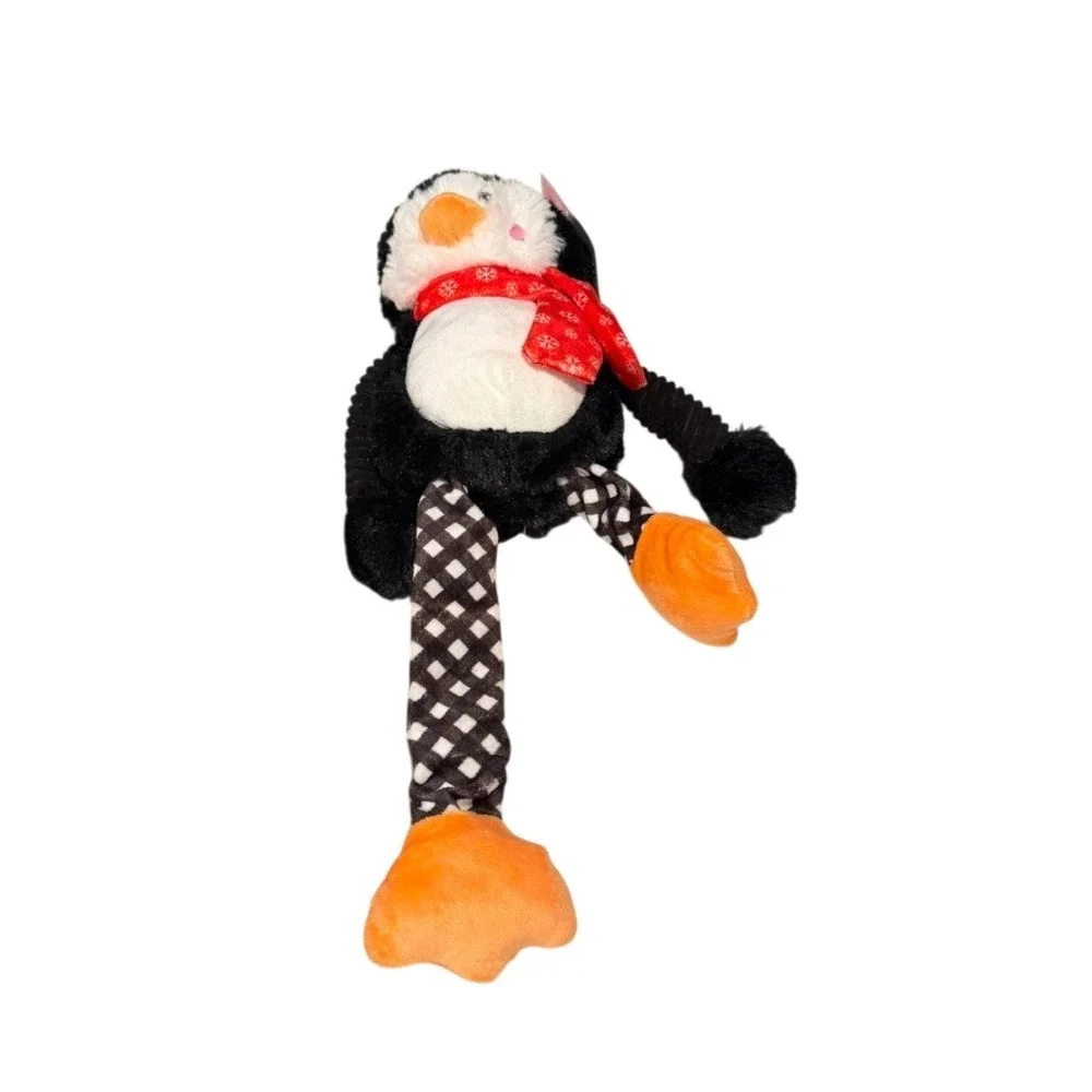 Pet Holiday Dog Toys (2) Lamb Chop & Penguin Multicolor Christmas Plush‎