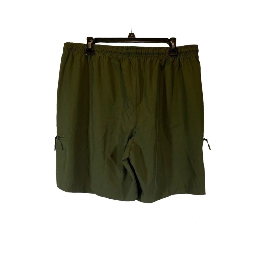 Athletic shorts women's size XL lightweight army green zip pockets run walk gym