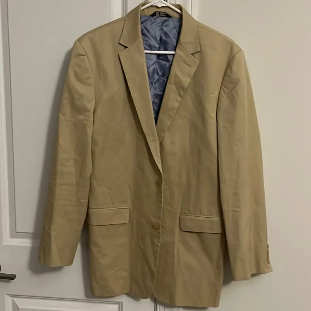 J. Crew 2 button narrow lapel cotton summer tan beige sportcoat Jacket Blazer