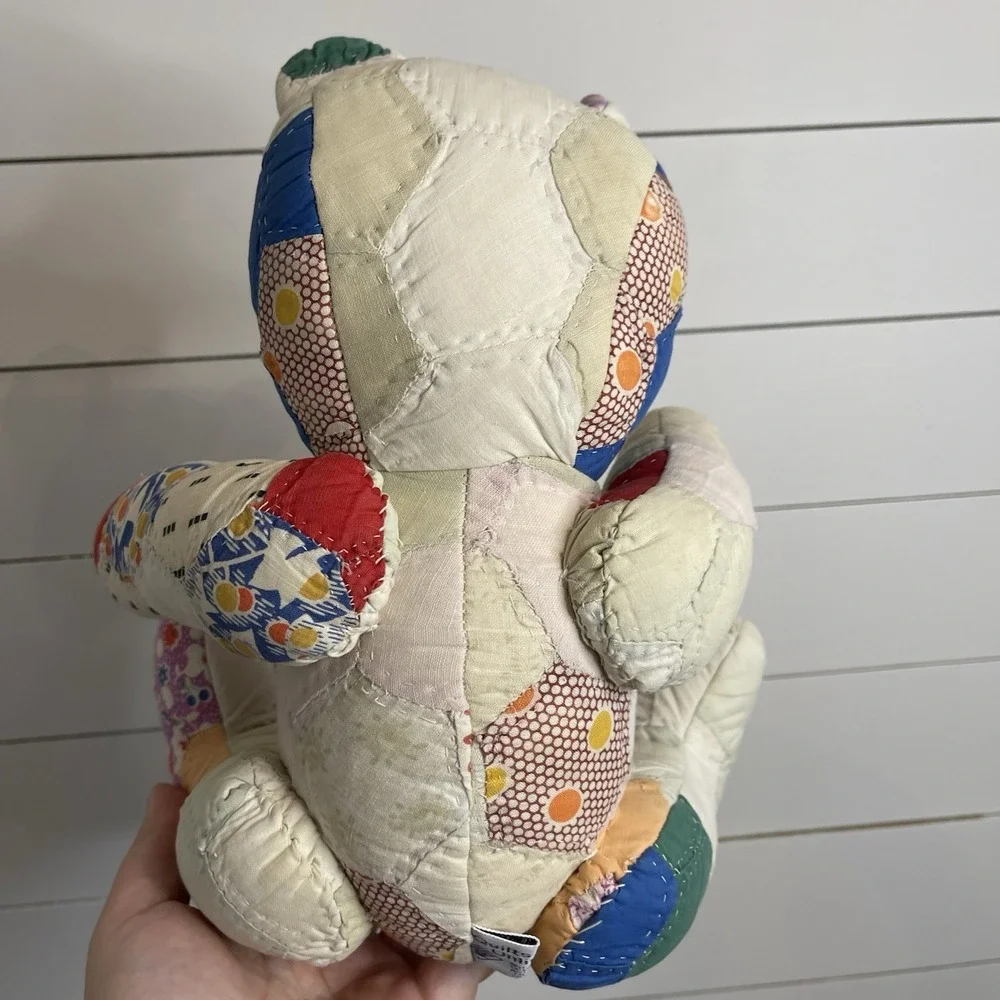 Vintage Handmade Patchwork Quilt Teddy Bear 10