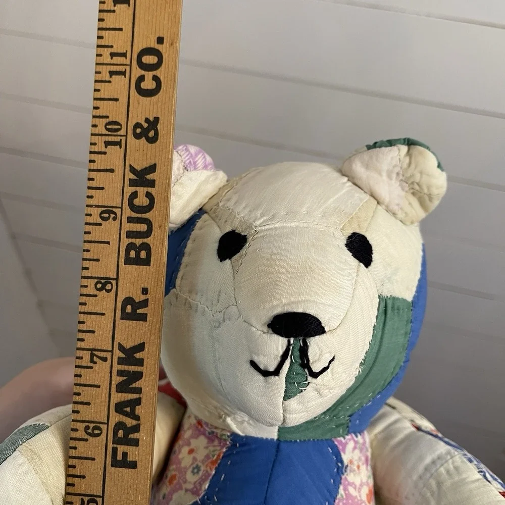Vintage Handmade Patchwork Quilt Teddy Bear 10