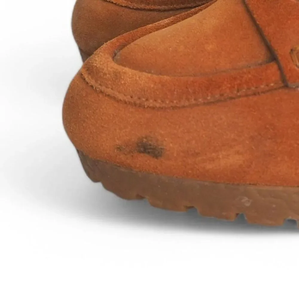 Michael Kors Rory Suede Wedge Penny Loafers Walnut‎ Brown PW14E Women's 7M