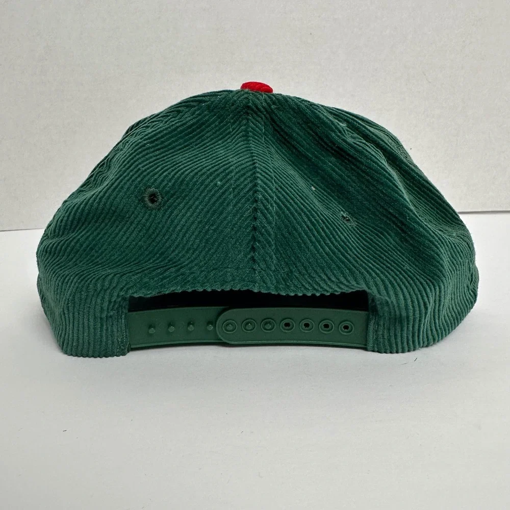 Vintage Pro Star New Jersey Devils Corduroy Snapback Hat Forest Green NHL Cap
