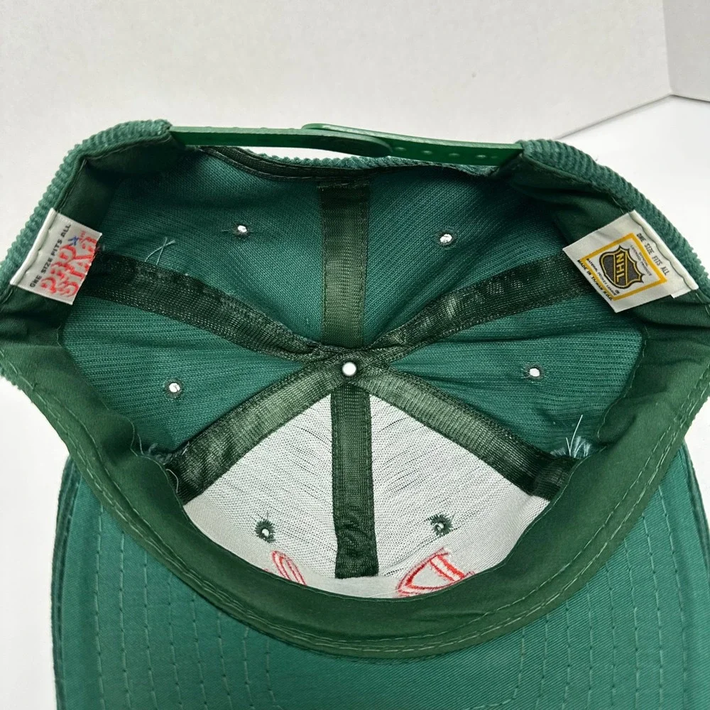 Vintage Pro Star New Jersey Devils Corduroy Snapback Hat Forest Green NHL Cap
