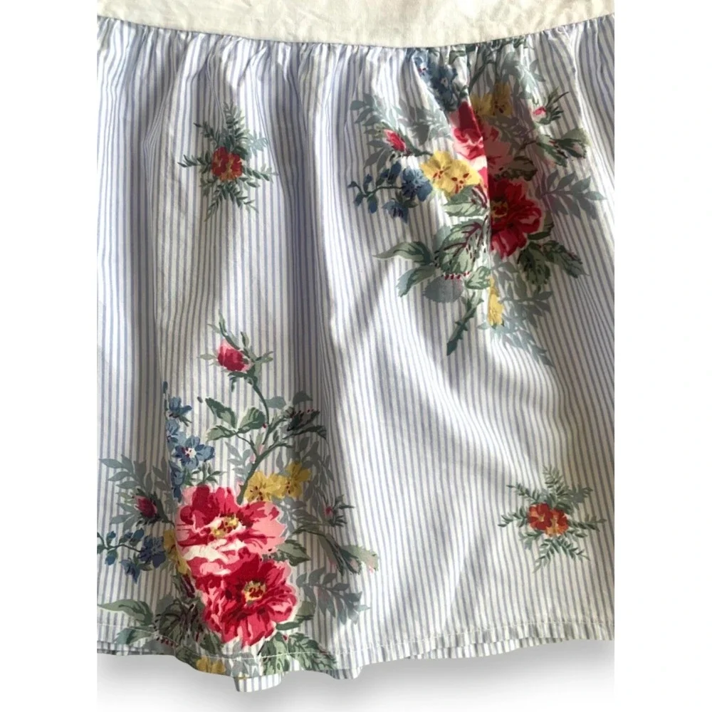 Vintage Chaps Ralph Lauren Bed Skirt Nantucket Western King Dust Ruffle Floral