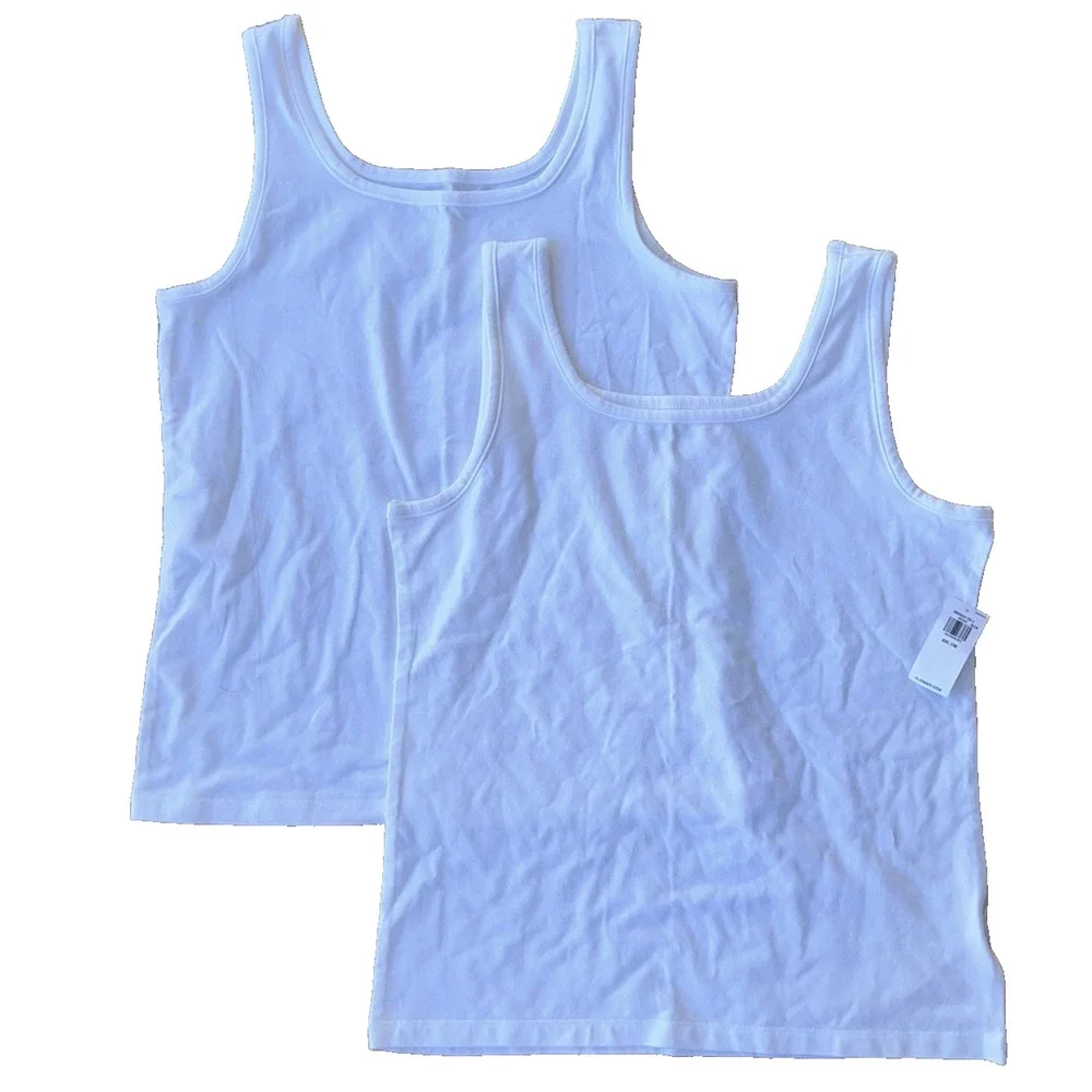 NEW Old Navy White Tank Tops Girls Size XXL (18) Lot of TWO Basic Layering