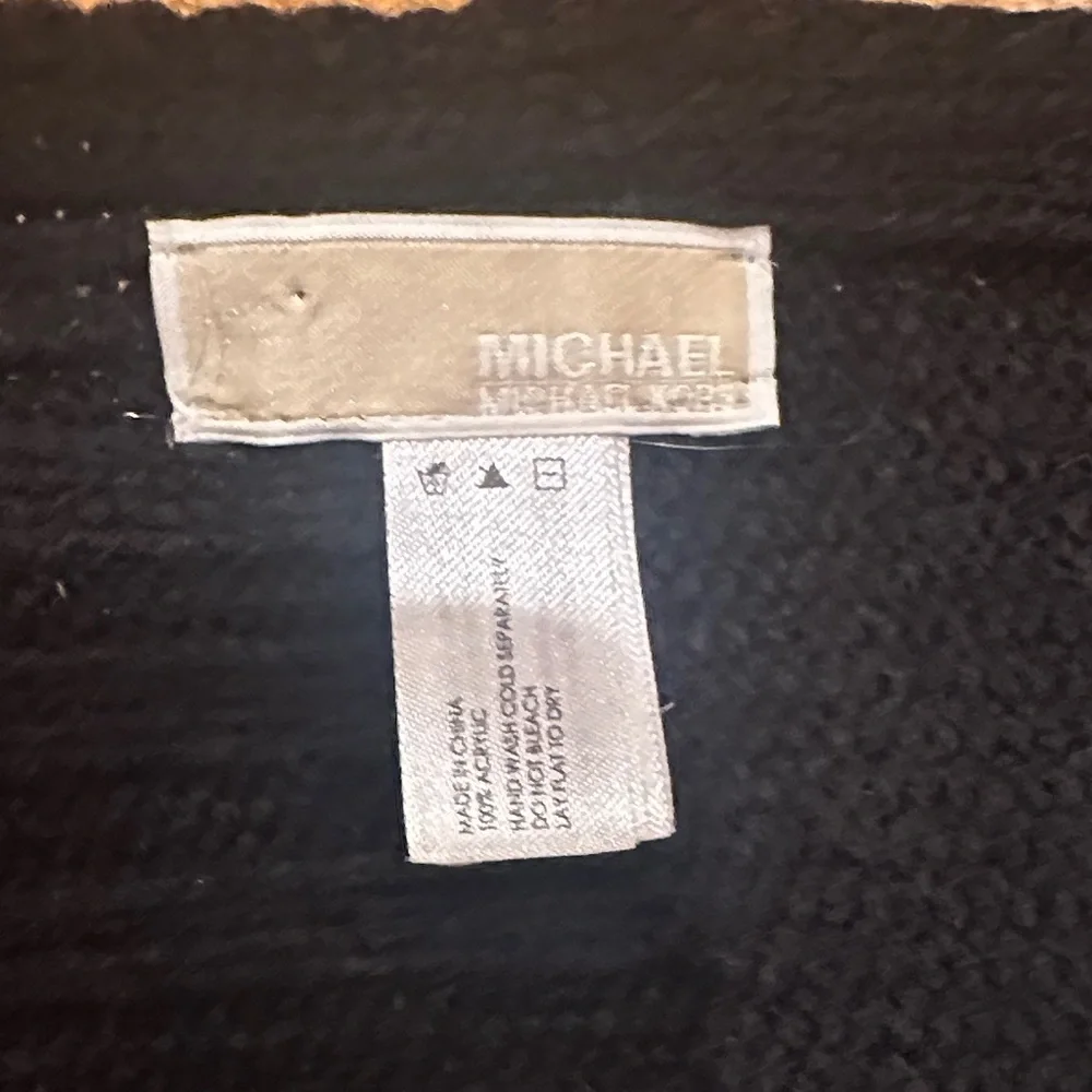 Like New! Michael Kors Black Scarf with Silver Logo