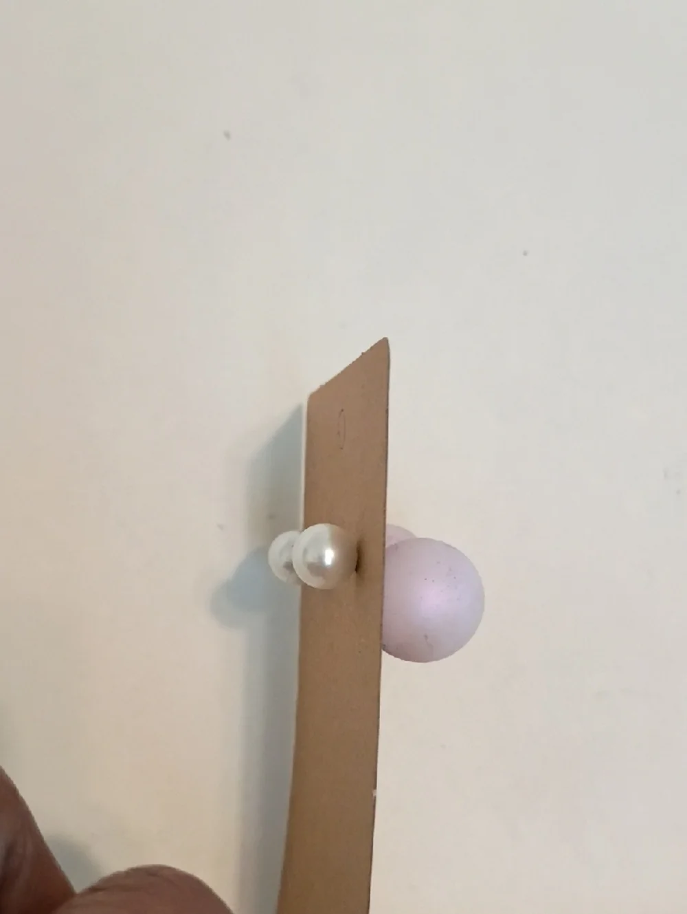 Double Sided Pearl Stud Earrings Front Back Pink White Ball Earrings