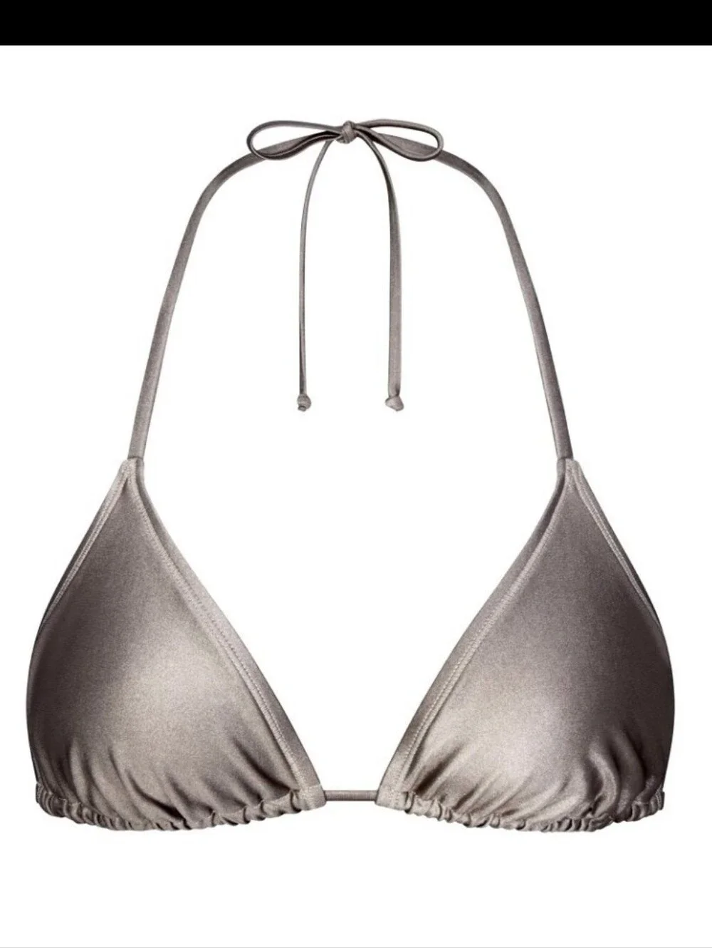 SKIMS Metallic Silver Triangle Bikini Top
