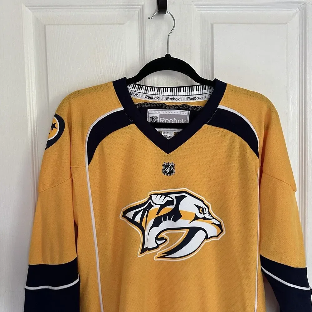 Reebok Nashville Predators Yellow Hockey Jersey  Youth Large / X Large
