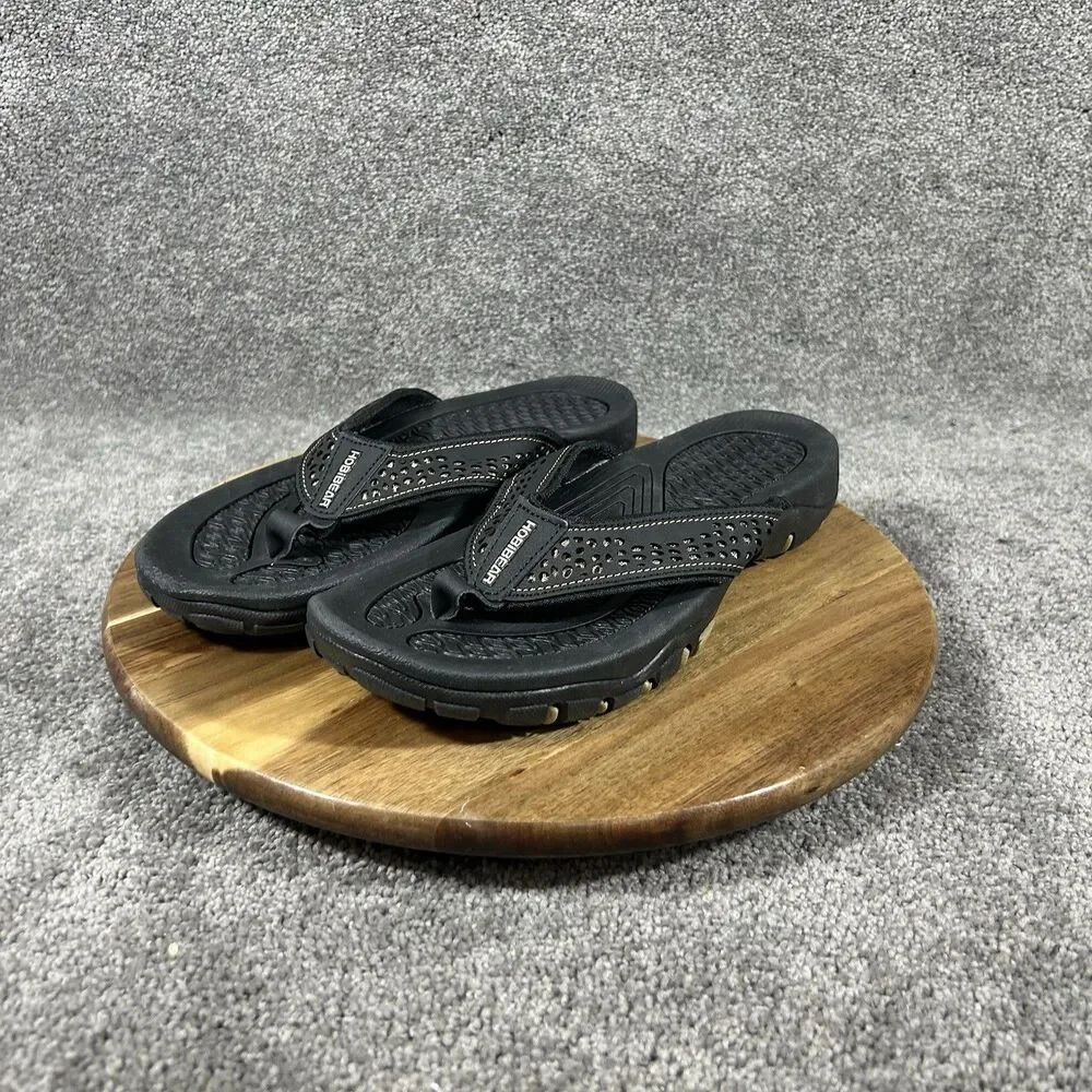 Hobibear Men’s Size EU 42 US 9 Black Casual Beach Outdoor Thong Flip Flops Used