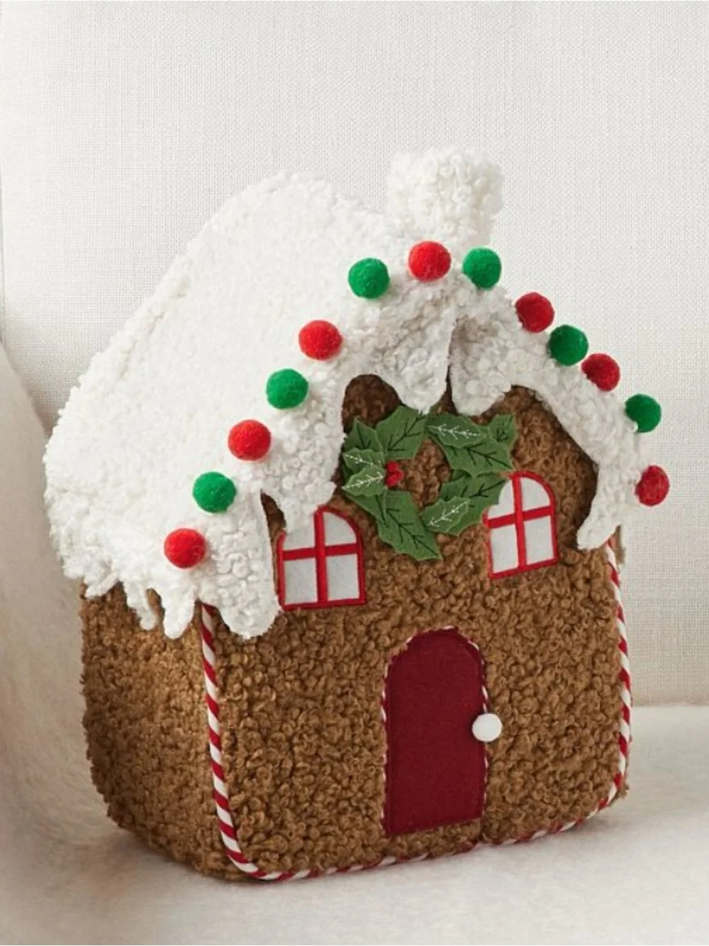 NWT Pottery Barn Gingerbread House Christmas Decorative Accent Pillow