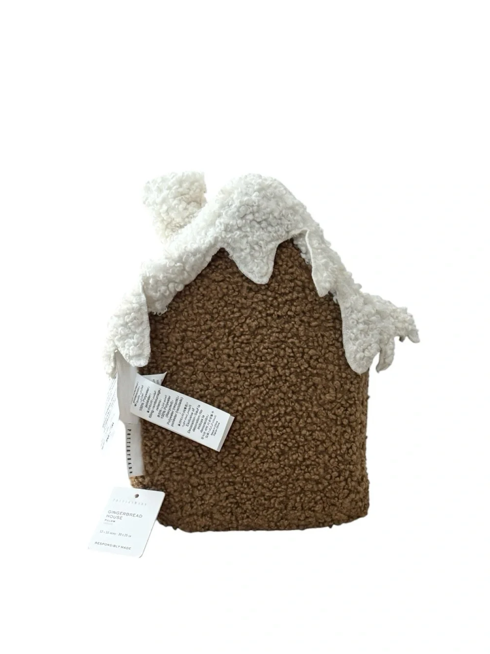 NWT Pottery Barn Gingerbread House Christmas Decorative Accent Pillow