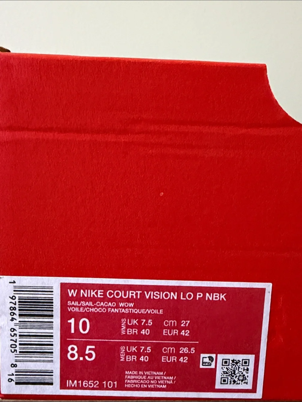 Nike Court Vision Low Cocoa Brown IM1652-101 Women’s Size 10