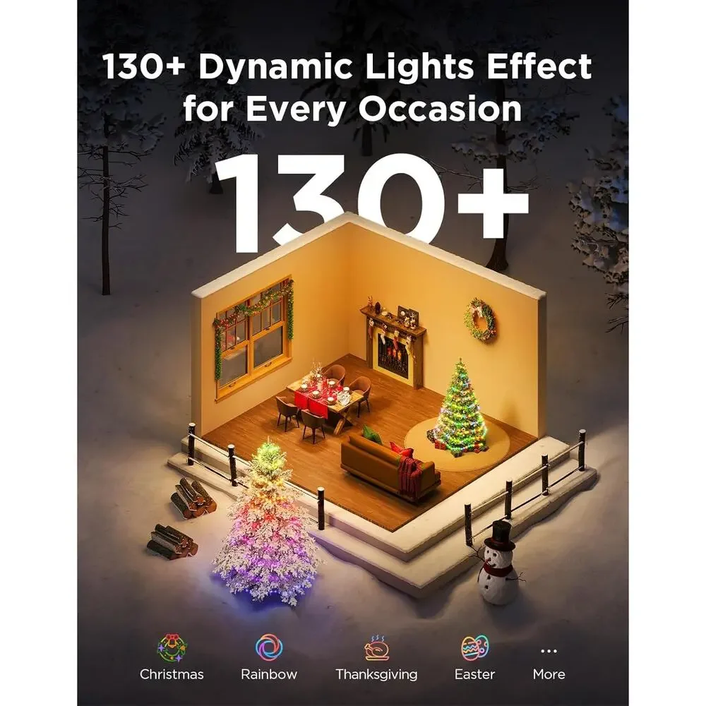 Govee Christmas String Lights 2 RGBWIC 500 LED 164 ft Smart App Alexa Google