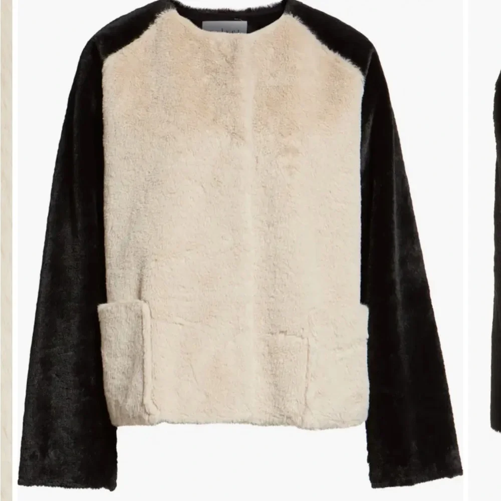 Velvet by Graham & Spencer Colorblock Faux Fur Jacket L