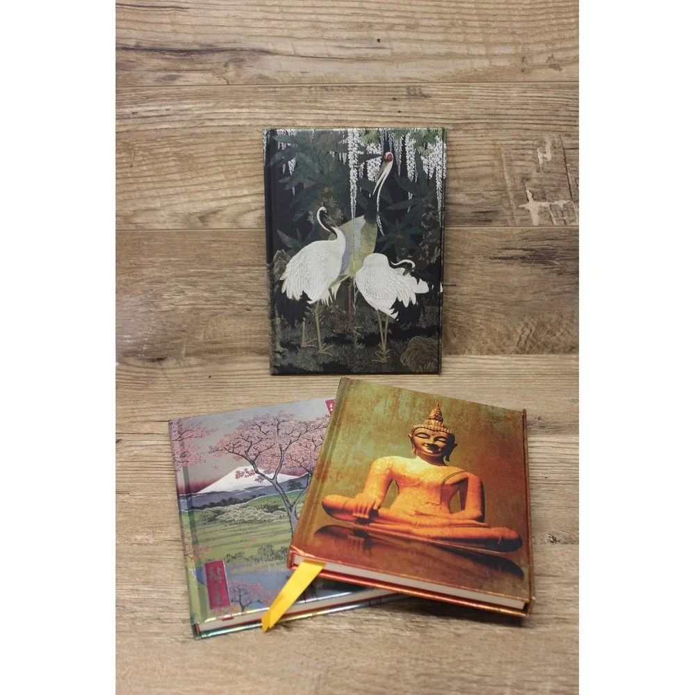 Flame Tree Notebook metal foiled lined journal‎ Golden Buddha
