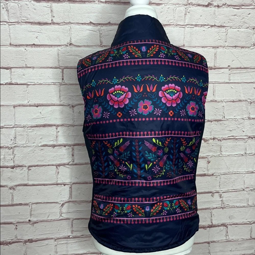 Krimson Klover Reversible Boho Floral Lightweight Puffer Vest Like New Size Med