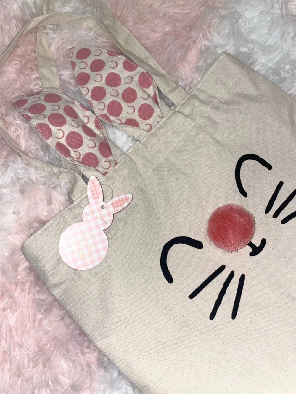 NWT bunny canvas tote bag