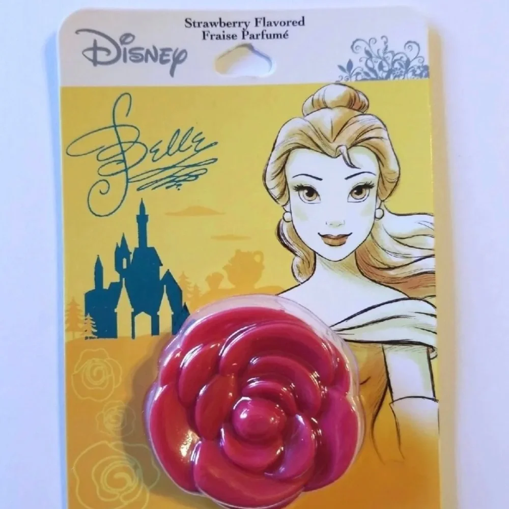 Disney Belle Rose Shape Strawberry flavor lip balm