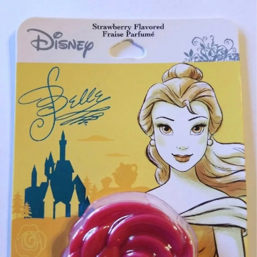 Disney Belle Rose Shape Strawberry flavor lip balm