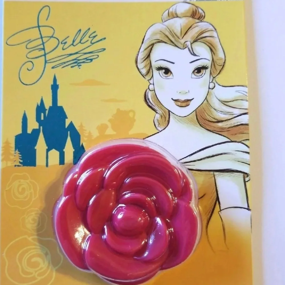 Disney Belle Rose Shape Strawberry flavor lip balm