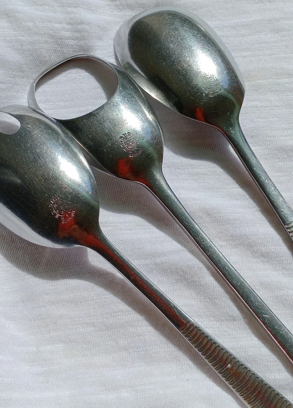 Dansk Designs VI Jens Quistgaard Salad Serving Three Pieces Ribbed Handles