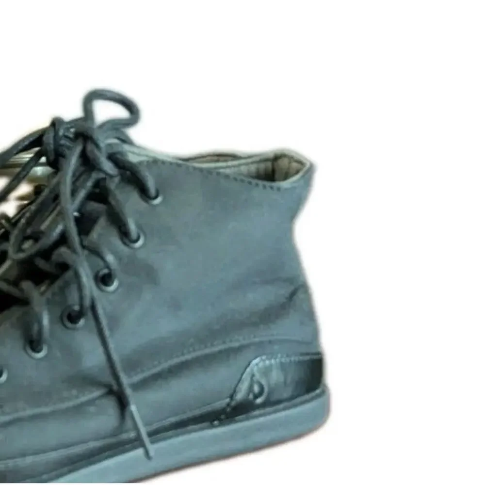 Olukai Nalukai Kapa Boots Men 9.5 Ankle Canvas Lace Up Black Shoes High Top