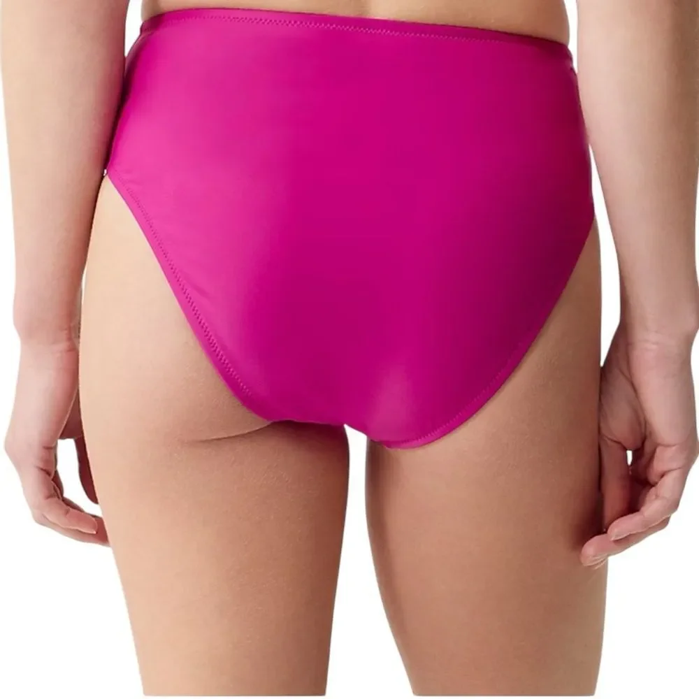 J Crew Radiant Fuchsia Hallie High Rise Bikini Bottom Sz XS NWT