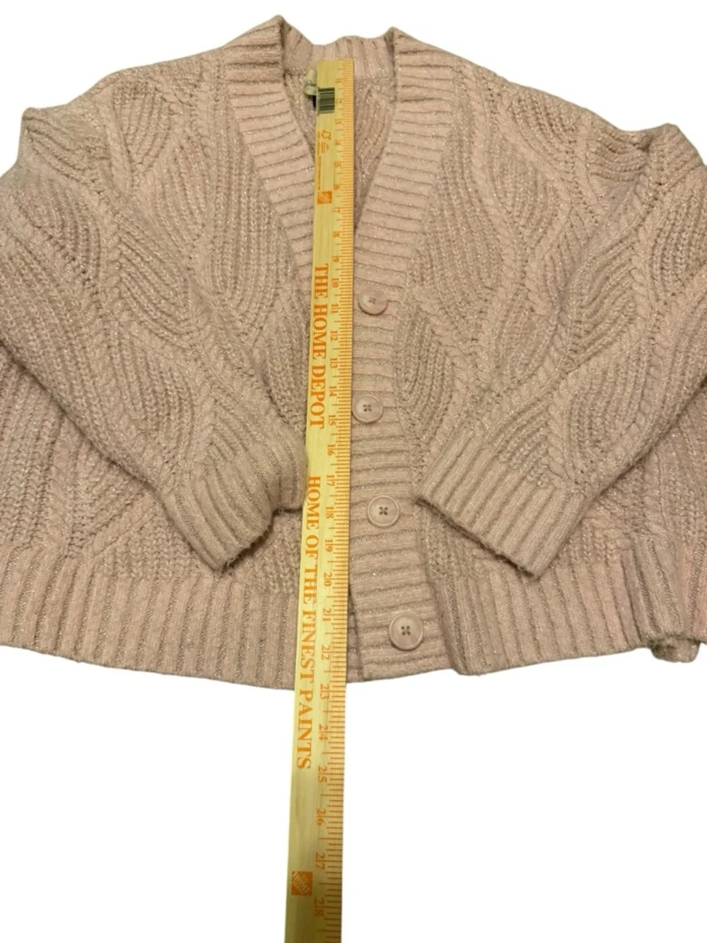 Universal Thread Cozy Cable-Knit Button Cardigan Sweater - Blush Size XL