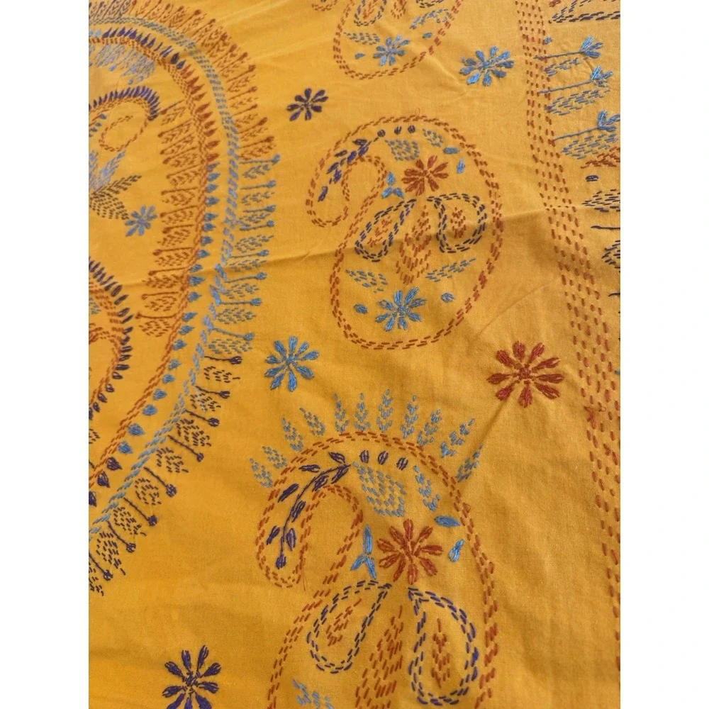Handmade Indian Kantha Cotton Bedspread Coverlet 83x94 2 Pillowcases Boho