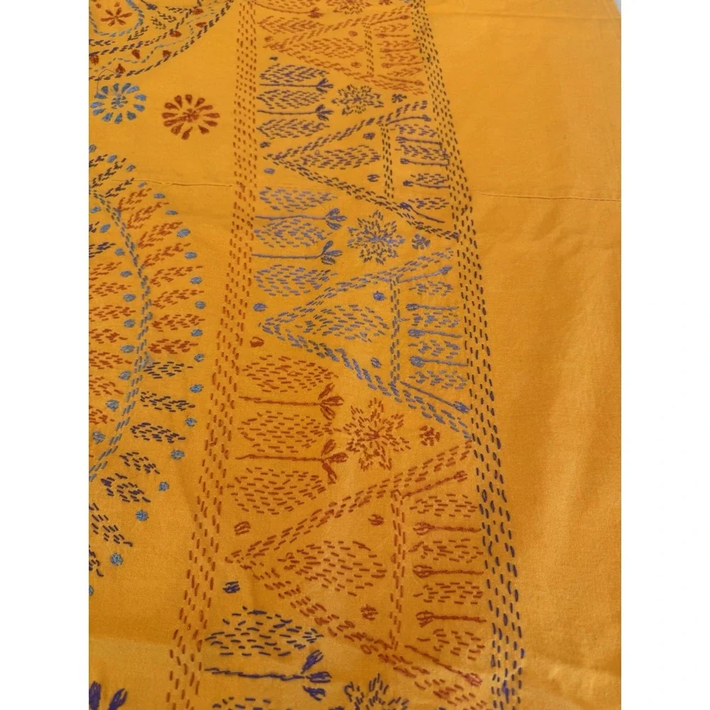 Handmade Indian Kantha Cotton Bedspread Coverlet 83x94 2 Pillowcases Boho