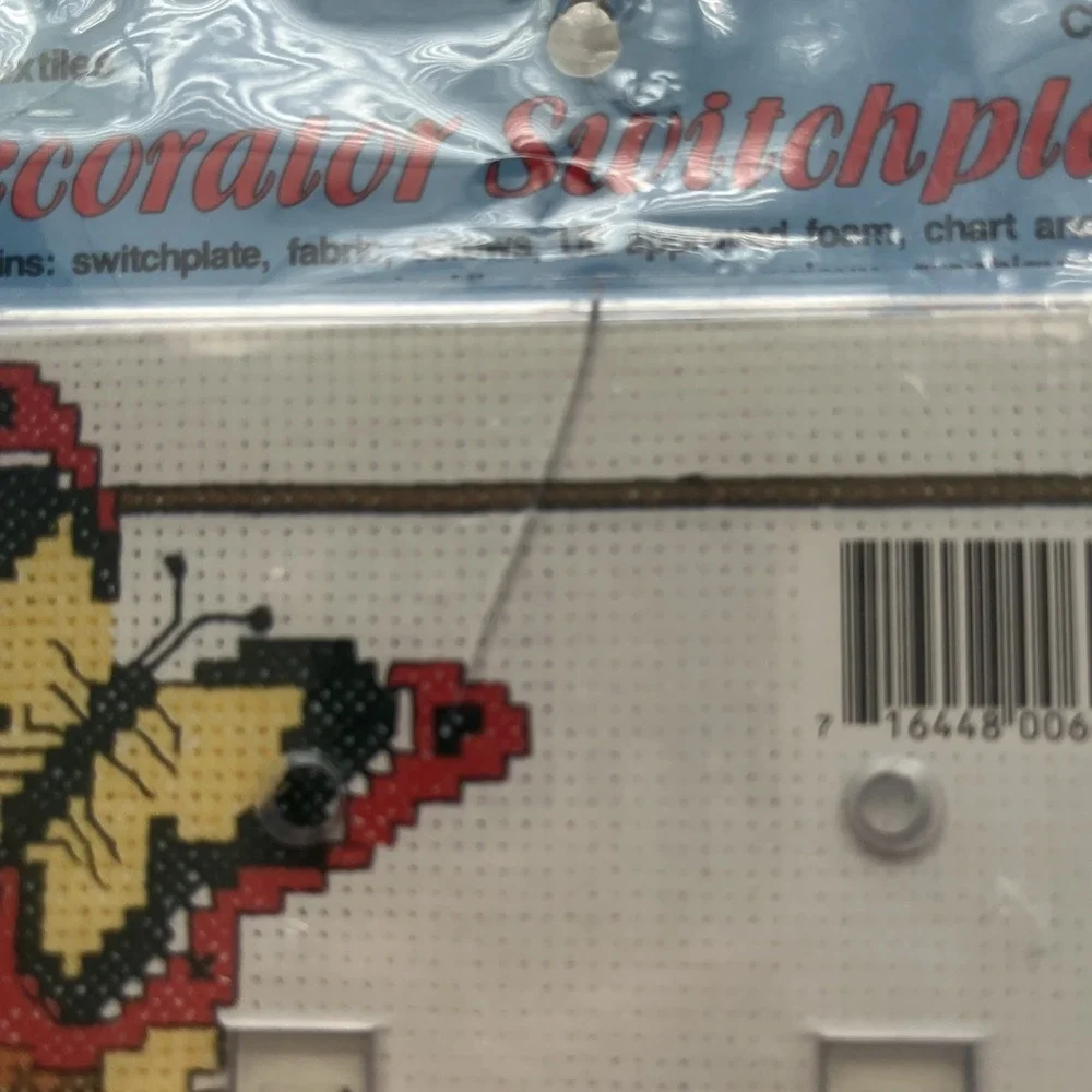 Sunflowers / Butterflies Double Switchplate Cover Counted Cross Stitch Kit NEW