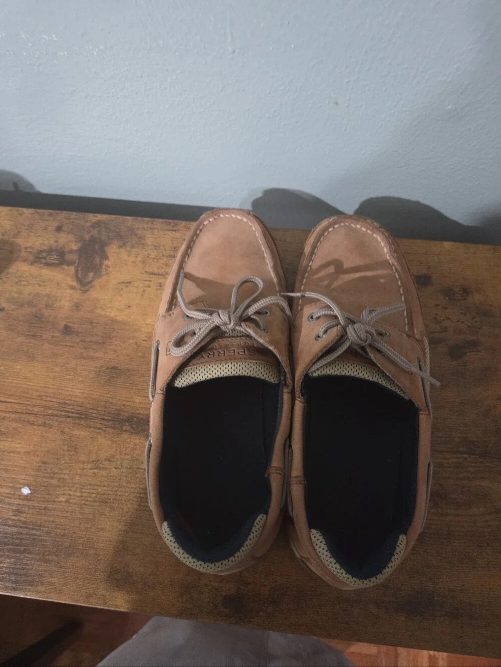 Boy's Sperry Top Sider Lanyard Tan Boat Shoes - Classic Lace-Up Loafers.  6.5M