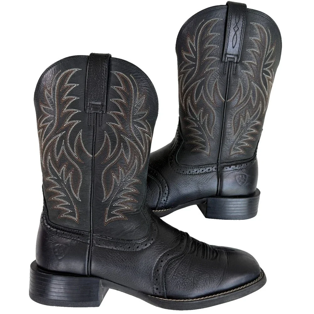 Ariat Sport Performance Western Cowboy Boots Men's Black boot 10016292 Size 8.5D