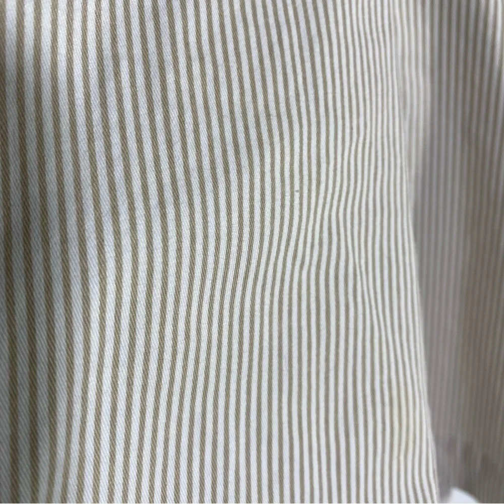 Kim Rogers Women's Plus size 18 tan cream stripe pattern 4 pocket shorts