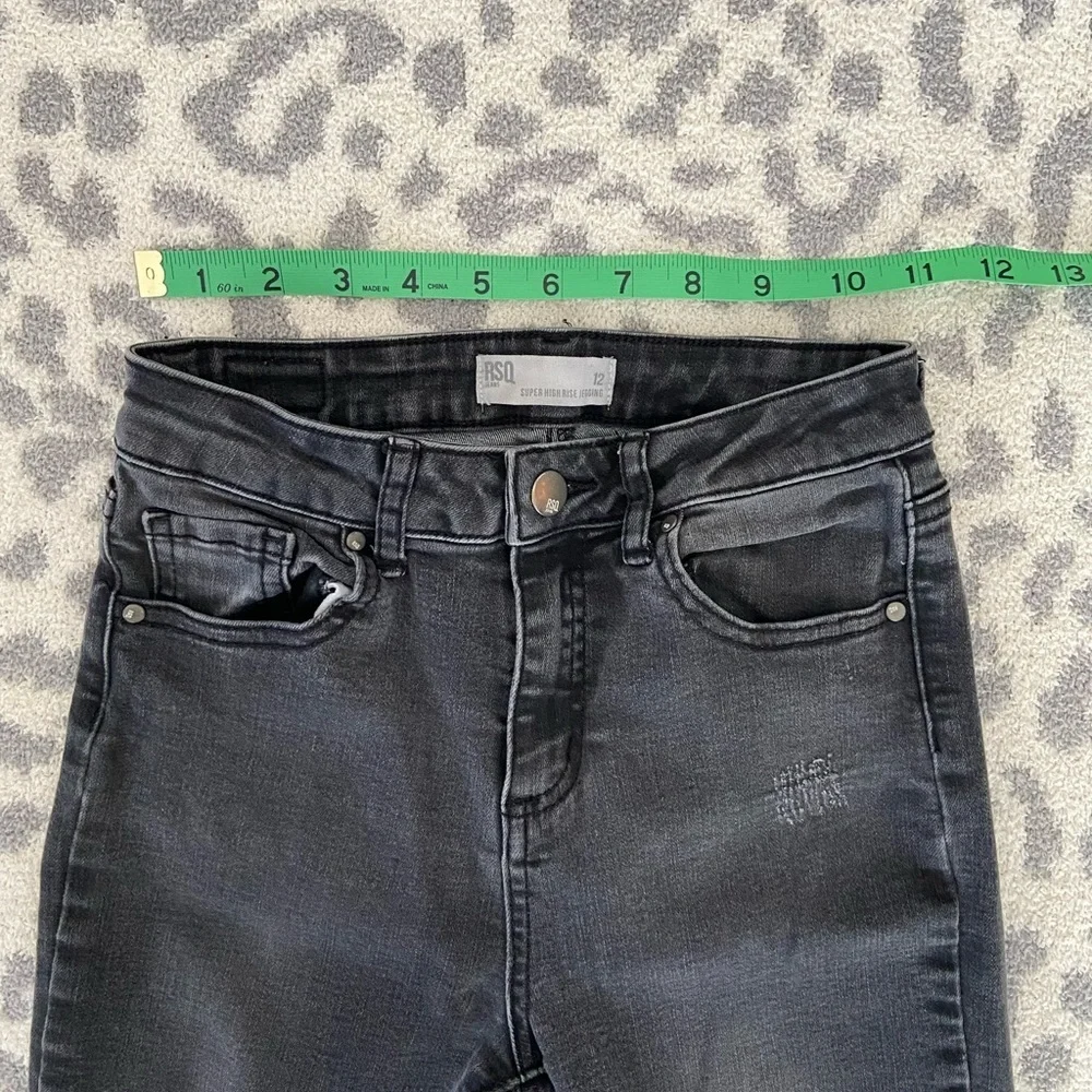 RSQ GIRLS SUPER HIGH RISE JEGGINGS IN WASHED BLACK SIZE 12