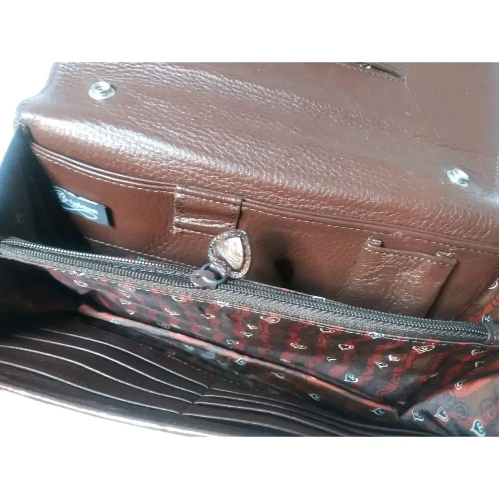 Vintage Brighton Croco Embossed Wallet Organizer Large Brighton Clutch Purse