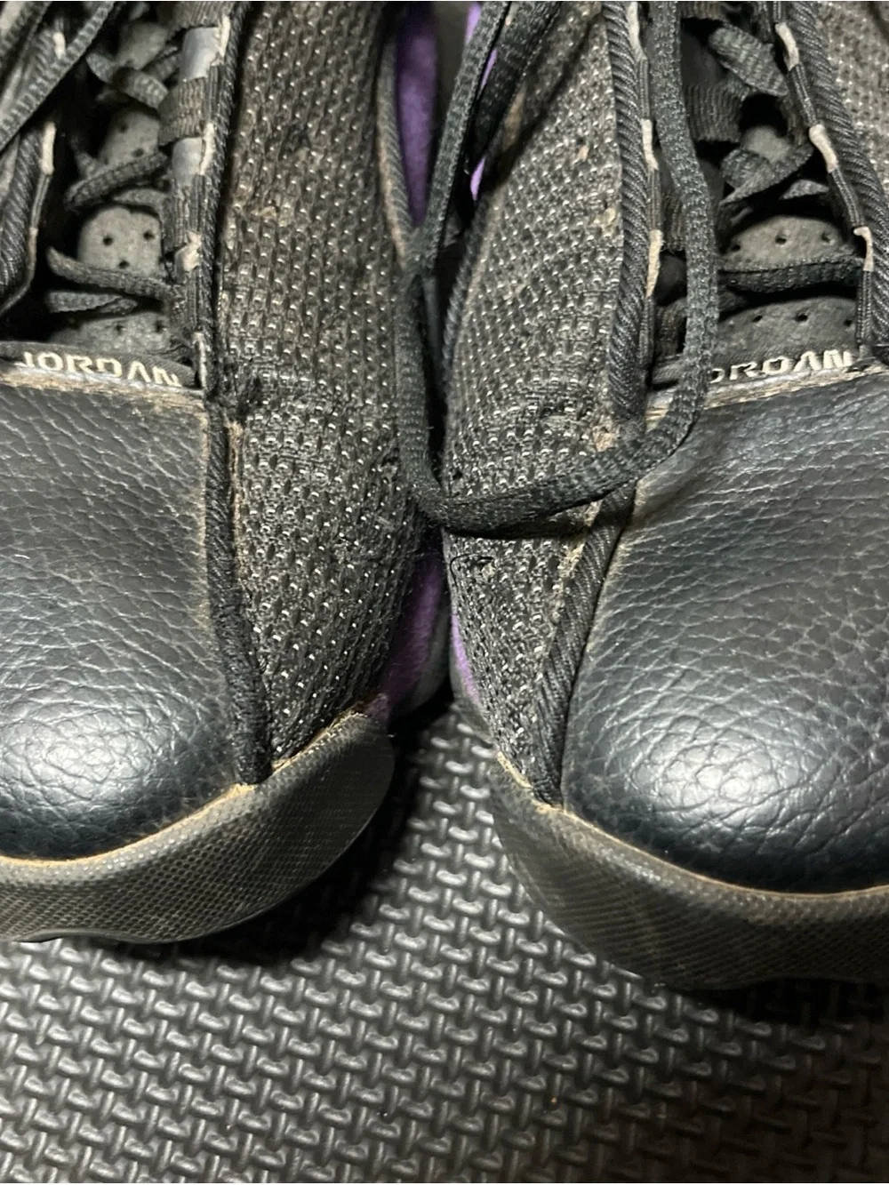 Jordan Kids Black and Purple High-Top Sneakers