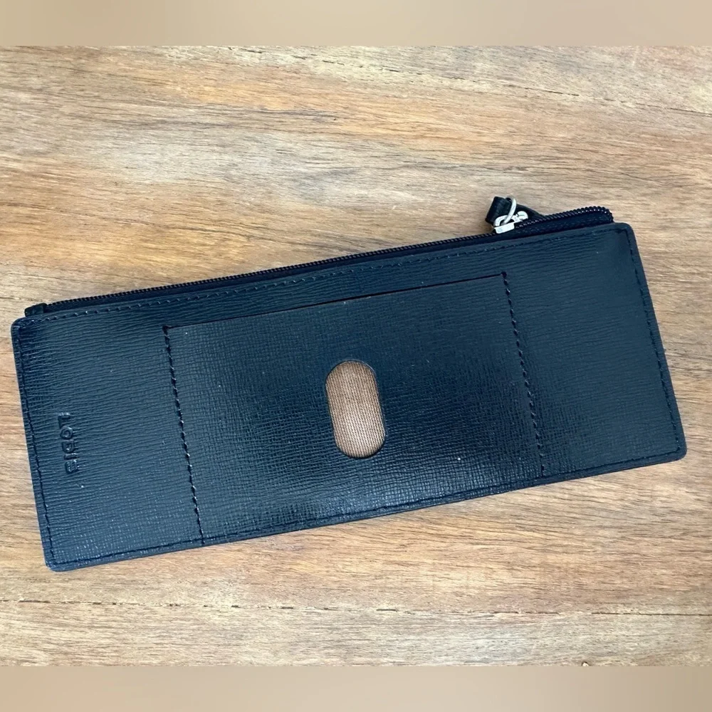 Lodis Black‎ Leather Card Wallet Julia Slim Compact Cash