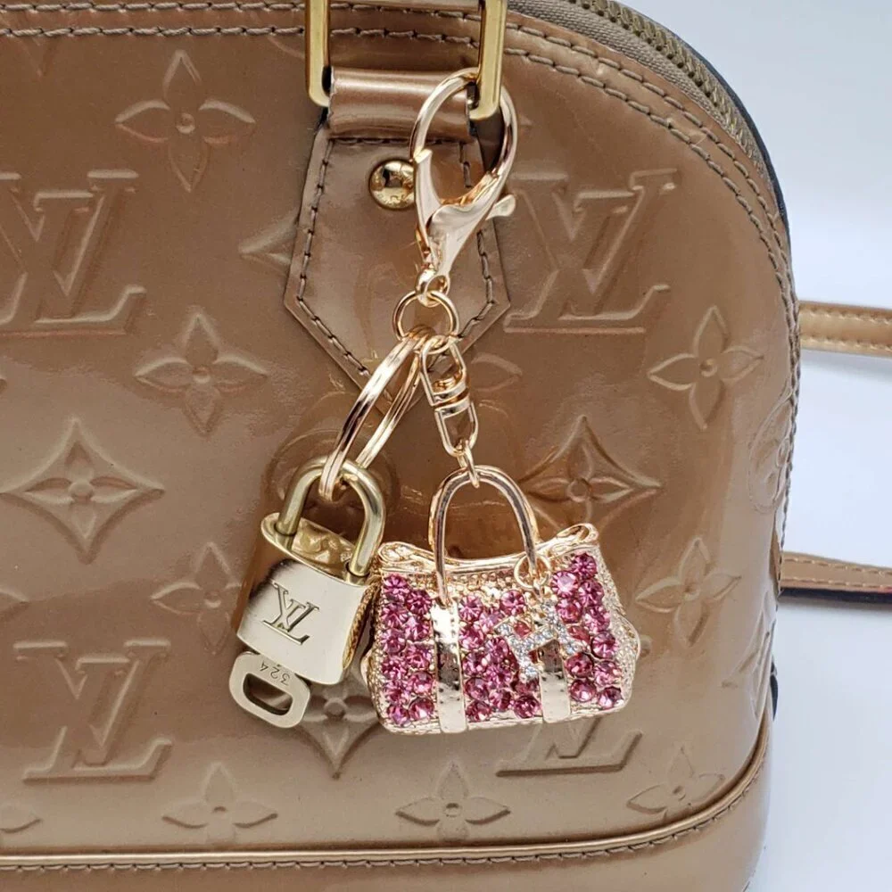 Authentic Louis Vuitton Padlock & Key Gold ✨Unbranded Bag Charm Keychain