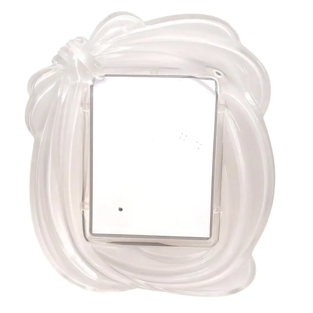 LARGE MIKASA 15x14‎ CRYSTAL BOW Frame for 7x9 Picture Wedding Regency Frosted
