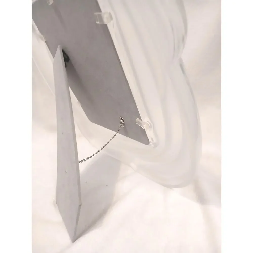 LARGE MIKASA 15x14‎ CRYSTAL BOW Frame for 7x9 Picture Wedding Regency Frosted