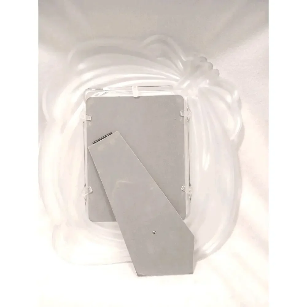 LARGE MIKASA 15x14‎ CRYSTAL BOW Frame for 7x9 Picture Wedding Regency Frosted