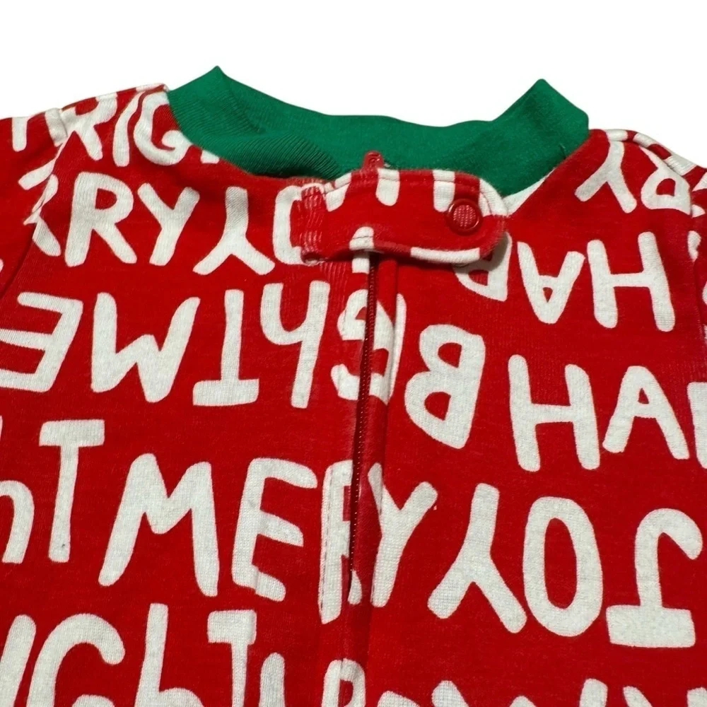 Carter’s Baby Boy Girl Christmas Pajama Zippy 6M Red White