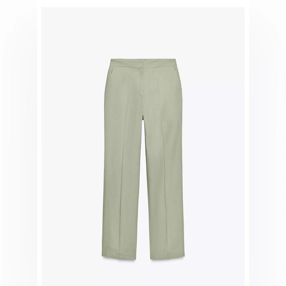 Zara STRAIGHT LEG LINEN PANTS light‎ khaki